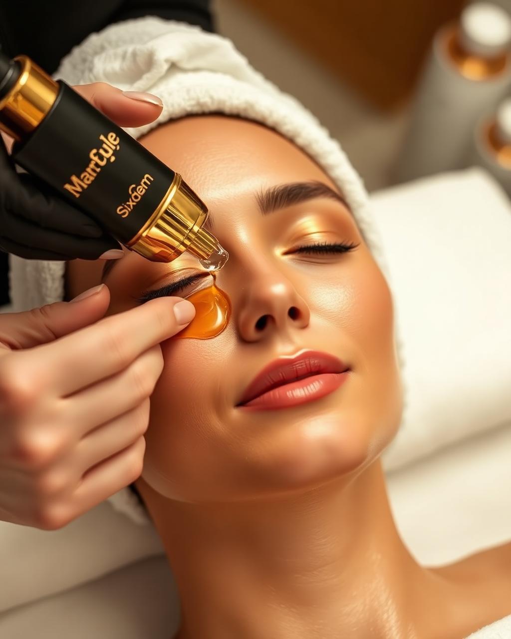 Glow facial with gold serum