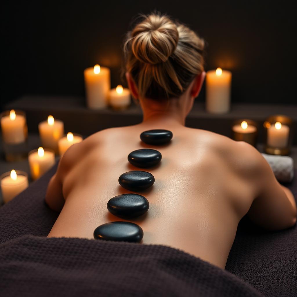 Hot stone back massage