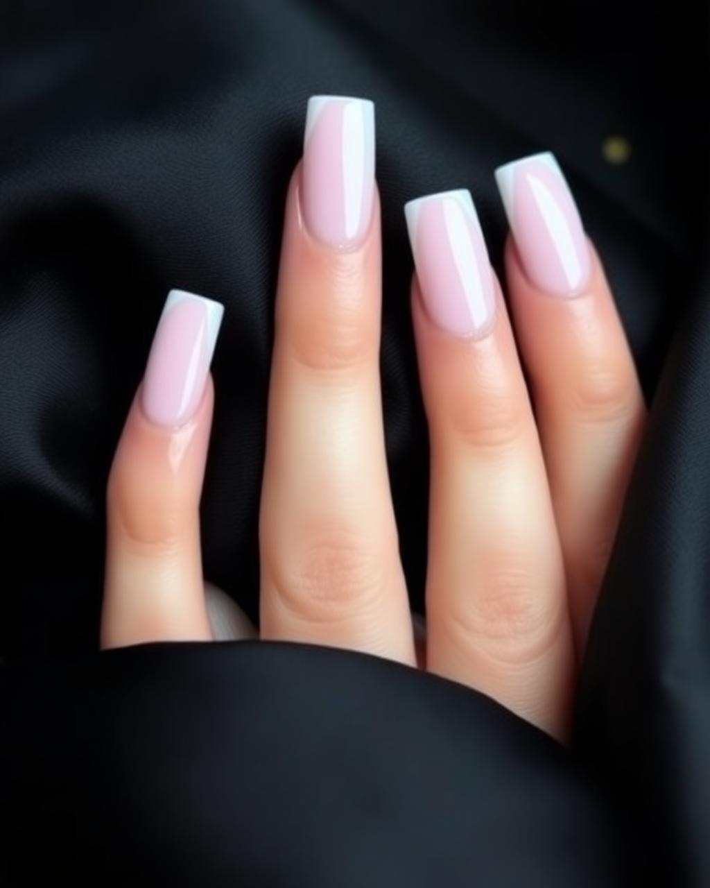 Classic pink & white French tips